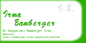 irma bamberger business card
